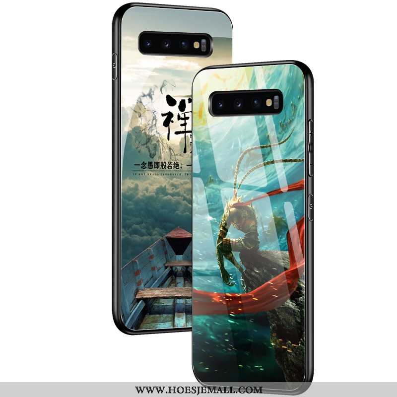 Hoesje Samsung Galaxy S10 Mode Persoonlijk Glas Mobiele Telefoon Lovers Trend Groen