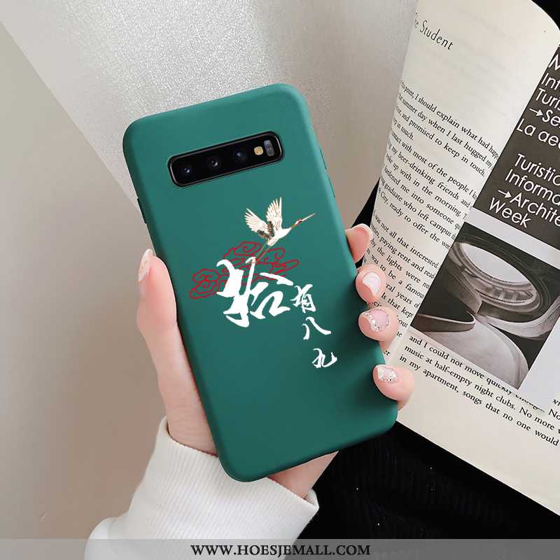 Hoes Samsung Galaxy S10 Trend Zacht Groen Mobiele Telefoon Schrobben Chinese Stijl Lovers