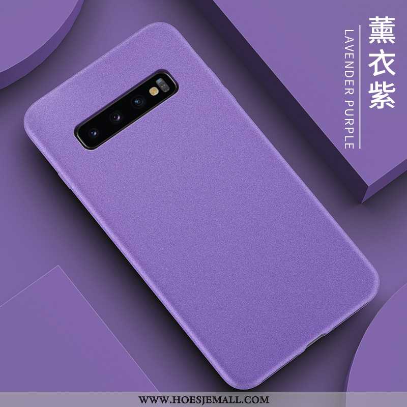 Hoesje Samsung Galaxy S10 Zacht Siliconen Anti-fall Ster Purper Effen Kleur Antislip