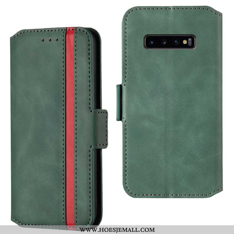 Hoesje Samsung Galaxy S10 Trend Bescherming Leren Folio Ster Clamshell Rood