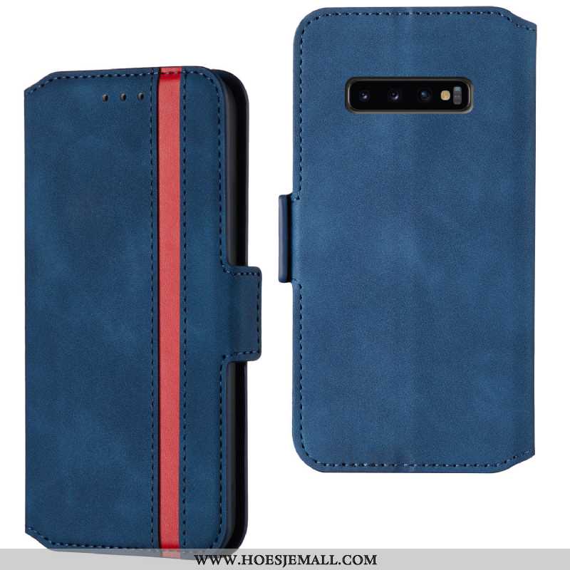 Hoesje Samsung Galaxy S10 Trend Bescherming Leren Folio Ster Clamshell Rood