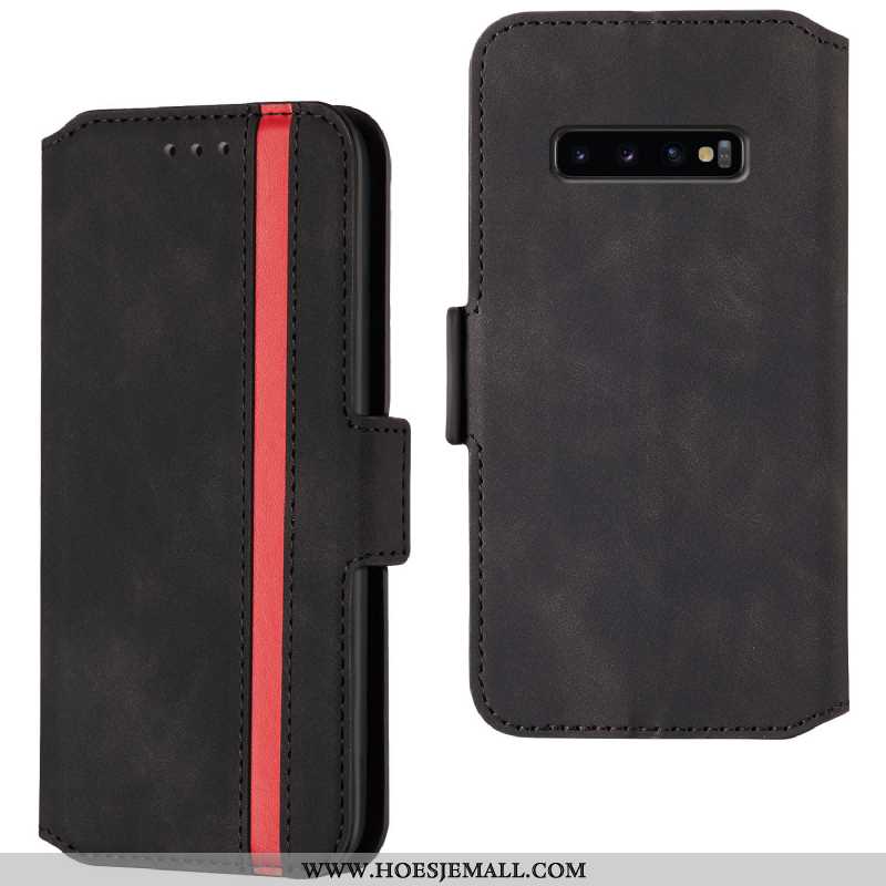 Hoesje Samsung Galaxy S10 Trend Bescherming Leren Folio Ster Clamshell Rood