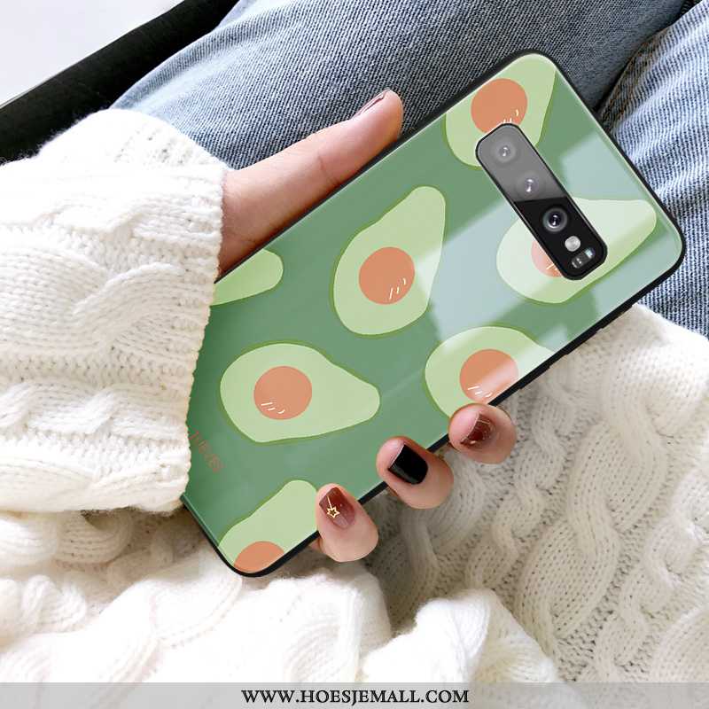 Hoesje Samsung Galaxy S10 Zacht Siliconen Nieuw Trend Bescherming Glas Spiegel Groen