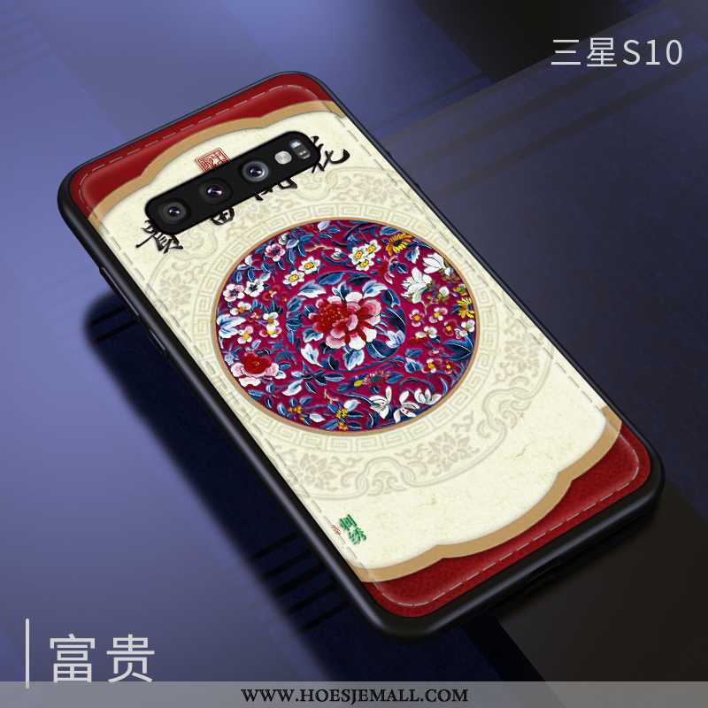 Hoesje Samsung Galaxy S10 Siliconen Bescherming Kwaliteit Mobiele Telefoon Blauw Ster Reliëf Blauwe