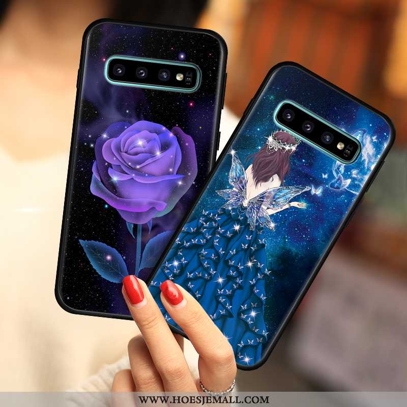 Hoes Samsung Galaxy S10 Siliconen Bescherming Anti-fall Ster Mobiele Telefoon Donkerblauw Donkerblau