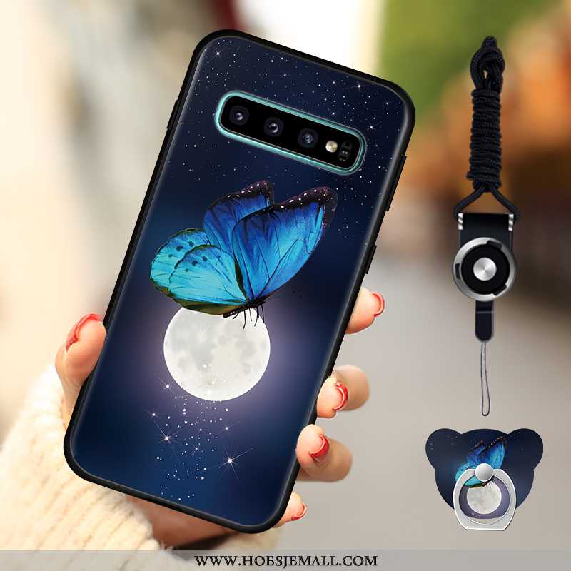 Hoes Samsung Galaxy S10 Siliconen Bescherming Anti-fall Ster Mobiele Telefoon Donkerblauw Donkerblau