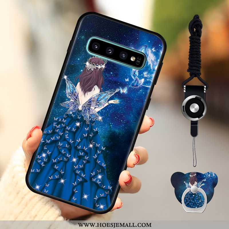 Hoes Samsung Galaxy S10 Siliconen Bescherming Anti-fall Ster Mobiele Telefoon Donkerblauw Donkerblau