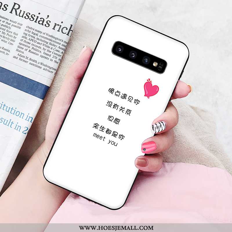 Hoesje Samsung Galaxy S10 Zacht Siliconen Geschilderd Roze Persoonlijk Mobiele Telefoon Pu