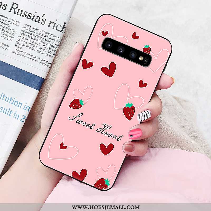 Hoesje Samsung Galaxy S10 Zacht Siliconen Geschilderd Roze Persoonlijk Mobiele Telefoon Pu