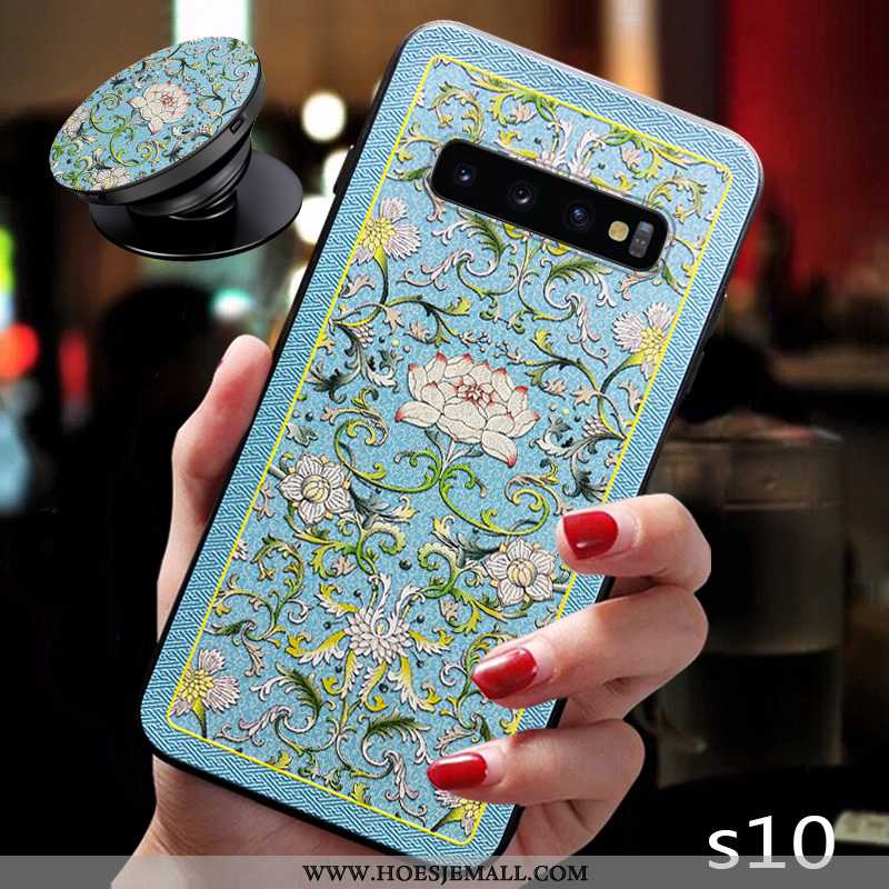 Hoesje Samsung Galaxy S10 Trend Dun Chinese Stijl All Inclusive Net Red Mobiele Telefoon Anti-fall B