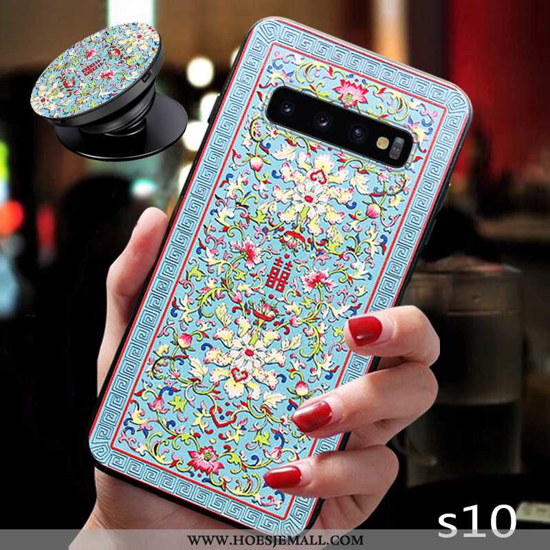 Hoesje Samsung Galaxy S10 Trend Dun Chinese Stijl All Inclusive Net Red Mobiele Telefoon Anti-fall B