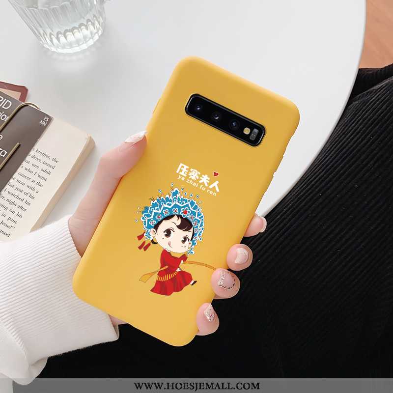 Hoesje Samsung Galaxy S10 Siliconen Schrobben Trend Grappig Lovers Groen Mobiele Telefoon