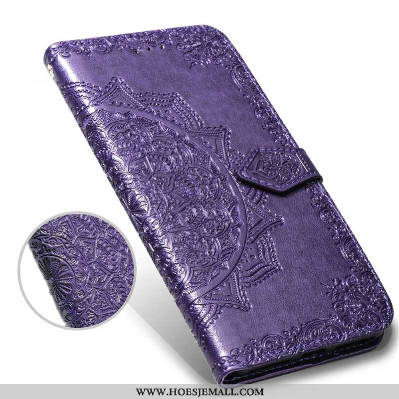 Hoes Samsung Galaxy S10+ Leren Hoesje Folio Purper Ster Mobiele Telefoon All Inclusive