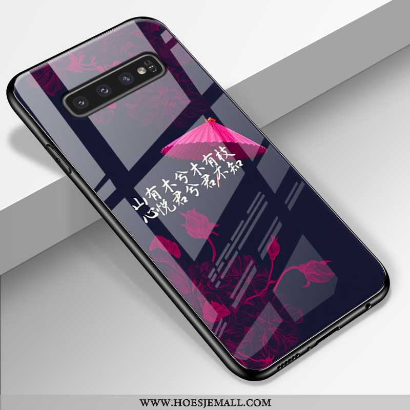 Hoesje Samsung Galaxy S10+ Siliconen Bescherming Anti-fall Mobiele Telefoon Persoonlijk Glas Blauwe