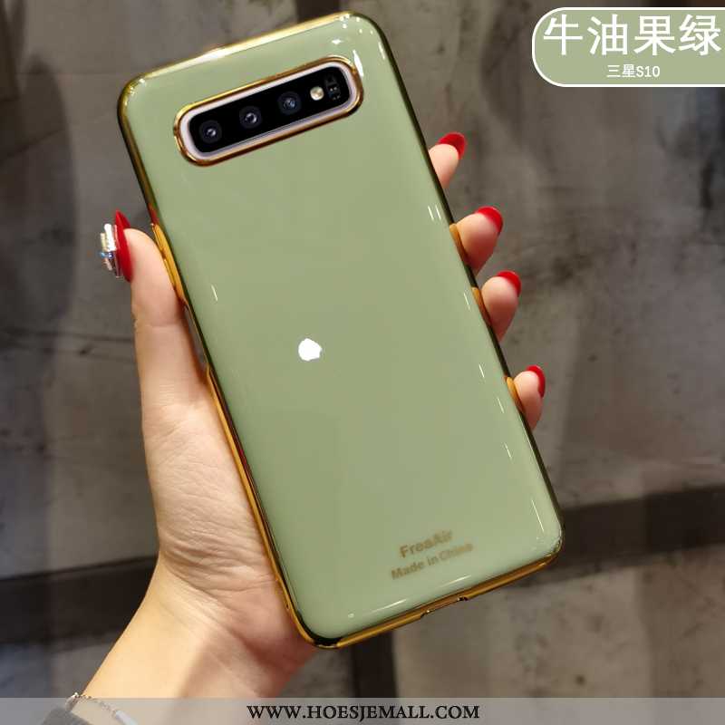 Hoesje Samsung Galaxy S10+ Dun Siliconen Net Red Eenvoudige Nieuw Anti-fall Groen