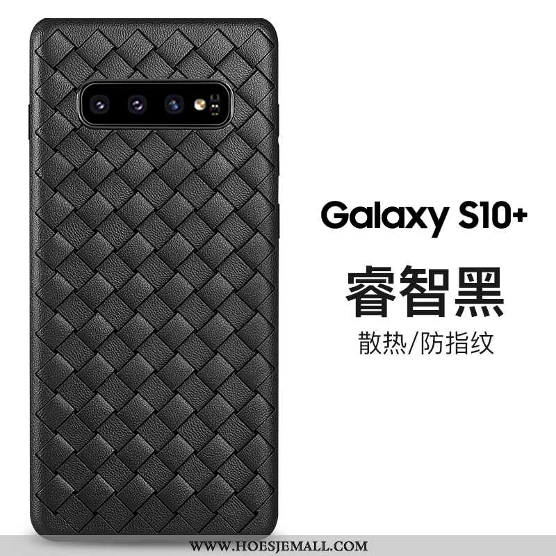 Hoesje Samsung Galaxy S10+ Patroon Trend Purper Siliconen Ster Leer Hoes