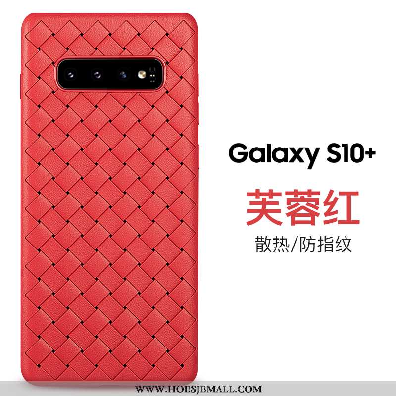 Hoesje Samsung Galaxy S10+ Patroon Trend Purper Siliconen Ster Leer Hoes