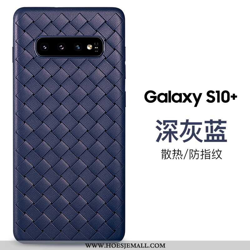 Hoesje Samsung Galaxy S10+ Patroon Trend Purper Siliconen Ster Leer Hoes