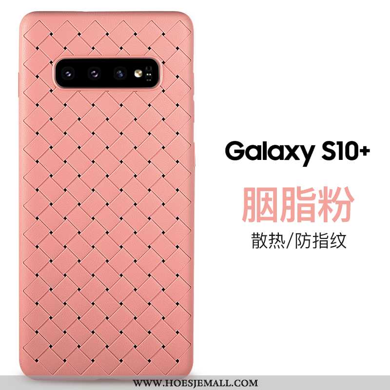 Hoesje Samsung Galaxy S10+ Patroon Trend Purper Siliconen Ster Leer Hoes