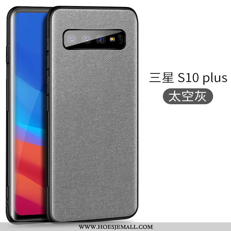 Hoesje Samsung Galaxy S10+ Patroon Trend Ster Dun Mobiele Telefoon Doek Grijs