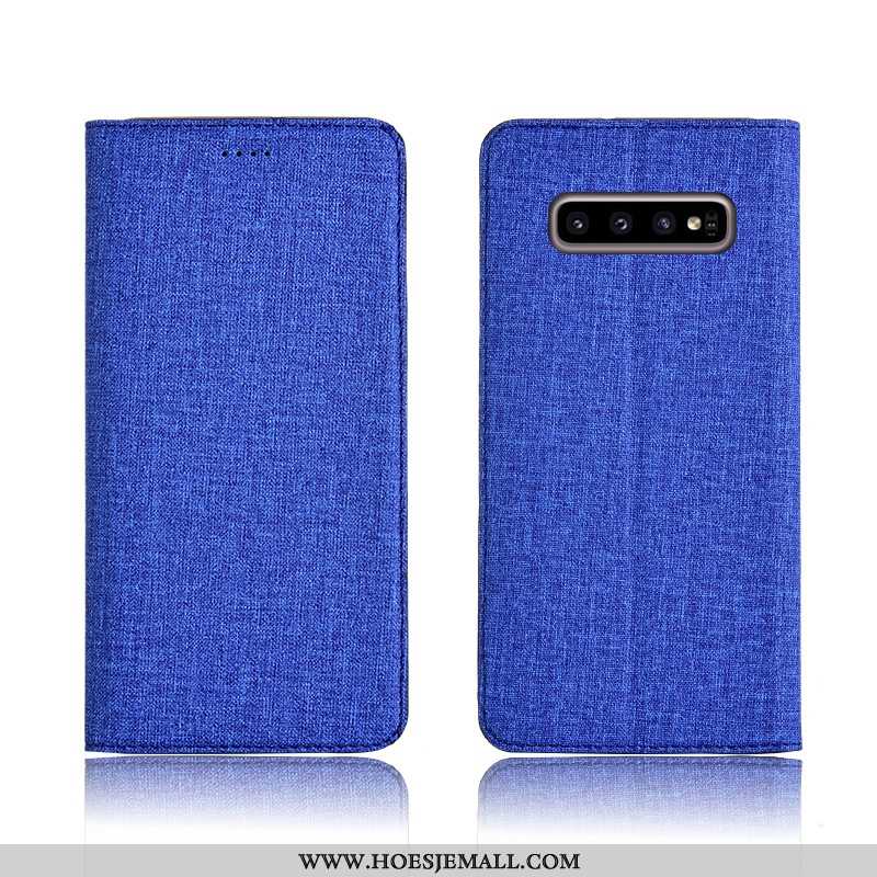 Hoes Samsung Galaxy S10+ Katoen En Linnen Leren Hoesje All Inclusive Bescherming Zacht Clamshell Mob