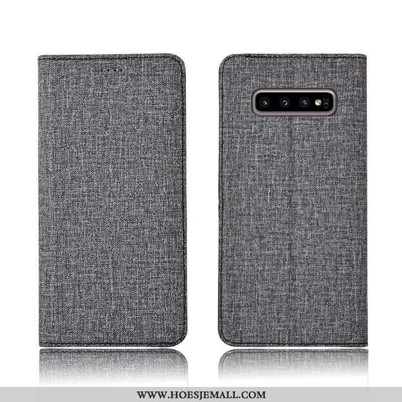 Hoes Samsung Galaxy S10+ Katoen En Linnen Leren Hoesje All Inclusive Bescherming Zacht Clamshell Mob