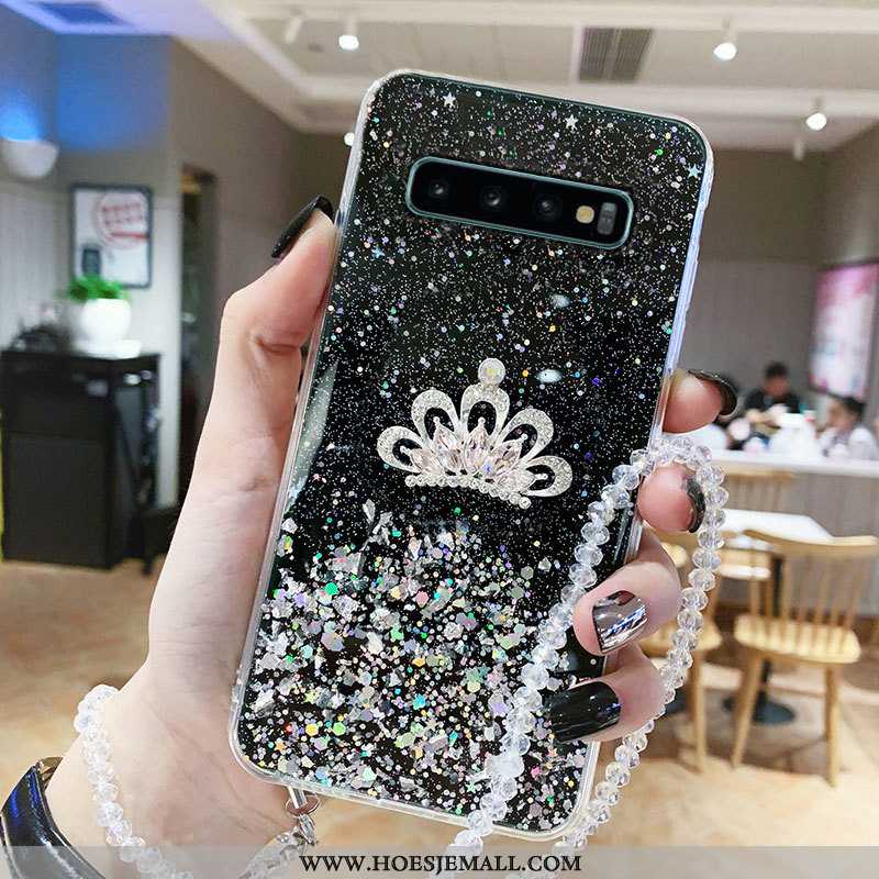 Hoes Samsung Galaxy S10+ Trend Zacht Kristal Zwart Persoonlijk Hoesje Zwarte