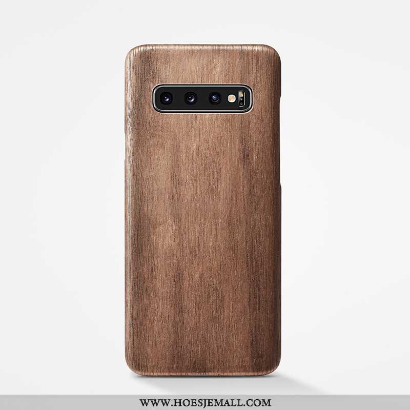 Hoes Samsung Galaxy S10+ Dun Bescherming Khaki Schrobben Persoonlijk Super Hout