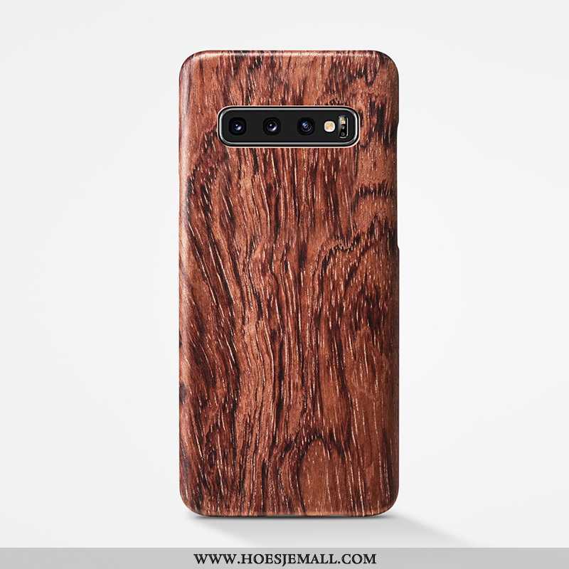 Hoes Samsung Galaxy S10+ Dun Bescherming Khaki Schrobben Persoonlijk Super Hout