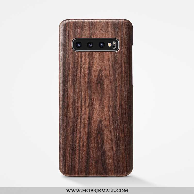 Hoes Samsung Galaxy S10+ Dun Bescherming Khaki Schrobben Persoonlijk Super Hout