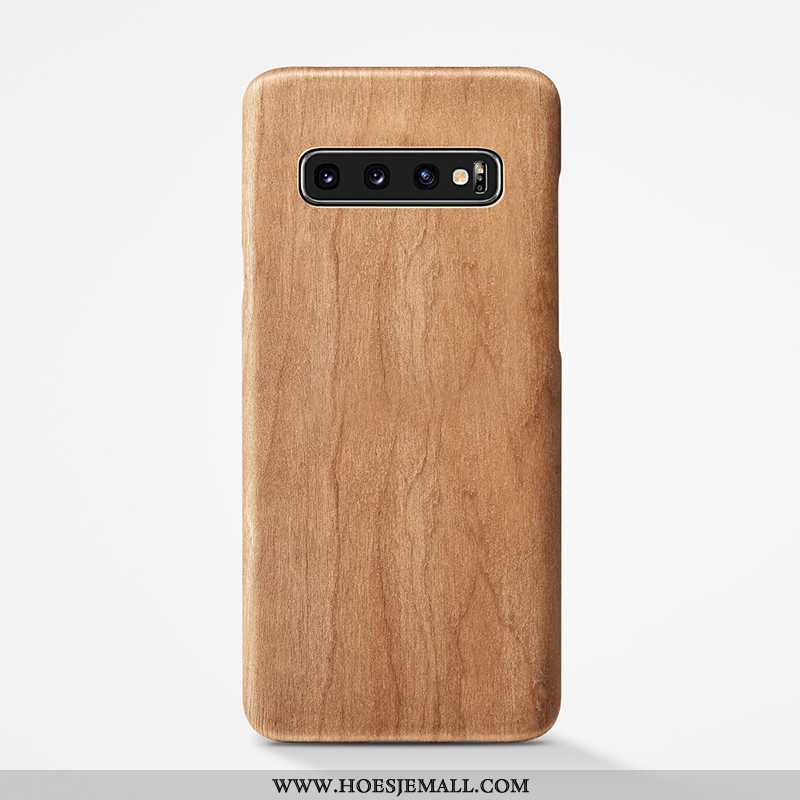 Hoes Samsung Galaxy S10+ Dun Bescherming Khaki Schrobben Persoonlijk Super Hout