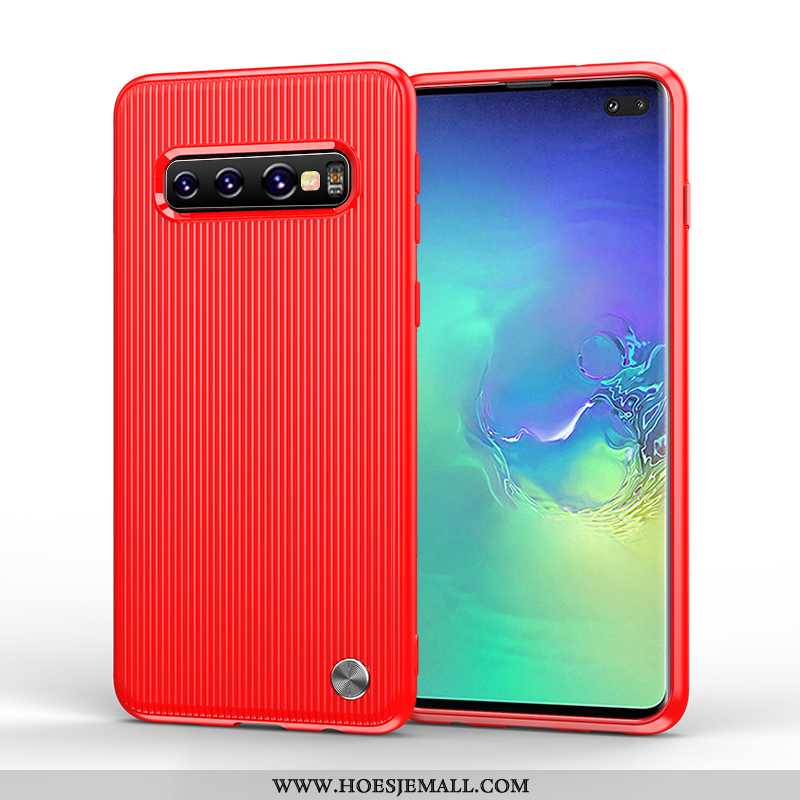 Hoes Samsung Galaxy S10+ Persoonlijk Scheppend Bescherming Hoesje Net Red Anti-fall Rood