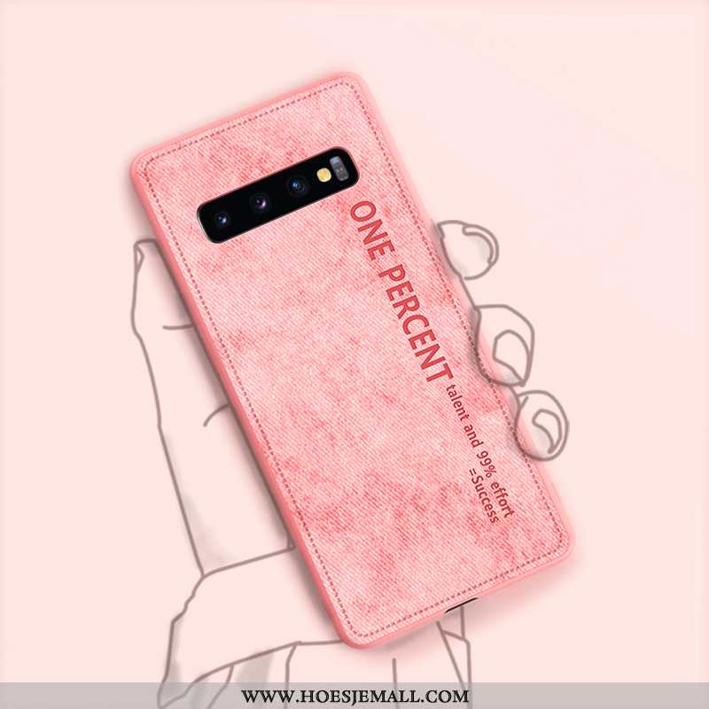 Hoesje Samsung Galaxy S10+ Bescherming Leren Mobiele Telefoon All Inclusive Super Lichte Luxe Roze