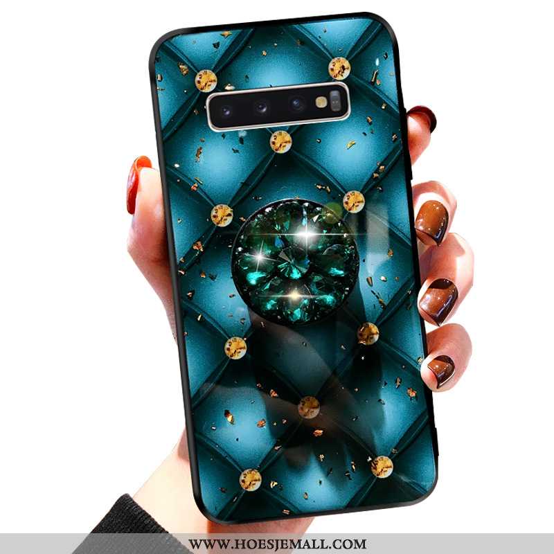 Hoesje Samsung Galaxy S10+ Zacht Siliconen Patroon Ster Scheppend Met Strass Hoes Blauwe