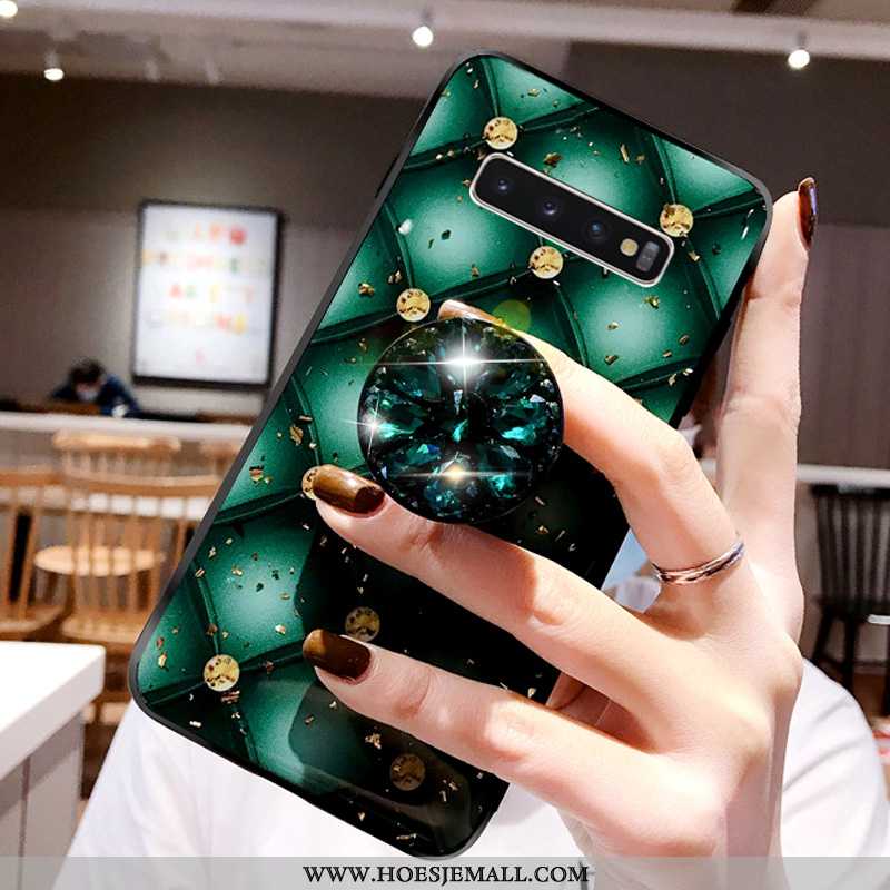 Hoesje Samsung Galaxy S10+ Zacht Siliconen Patroon Ster Scheppend Met Strass Hoes Blauwe