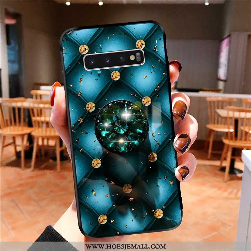 Hoesje Samsung Galaxy S10+ Zacht Siliconen Patroon Ster Scheppend Met Strass Hoes Blauwe