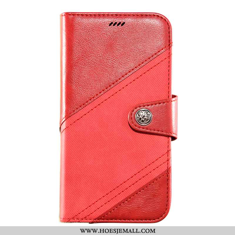 Hoesje Samsung Galaxy S10+ Bescherming Leren Leer Mobiele Telefoon Rood Portemonnee