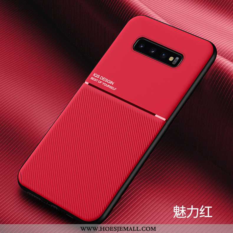 Hoesje Samsung Galaxy S10+ Zacht Siliconen Mobiele Telefoon Anti-fall Ster Hard Rood