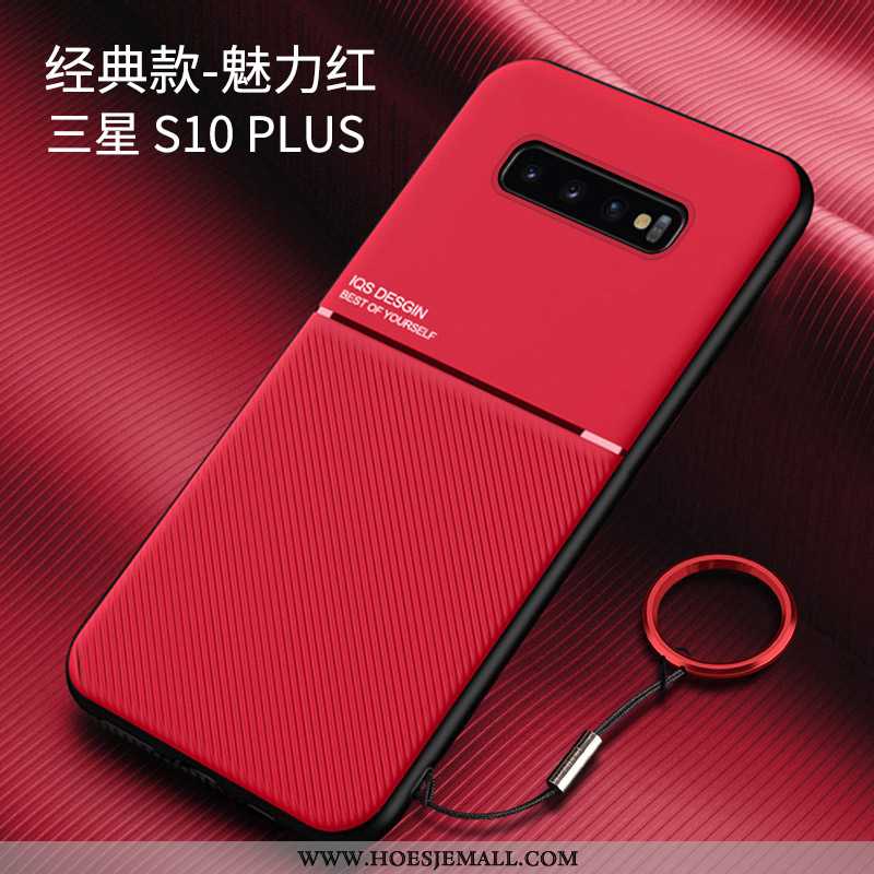 Hoesje Samsung Galaxy S10+ Zacht Siliconen Mobiele Telefoon Anti-fall Ster Hard Rood