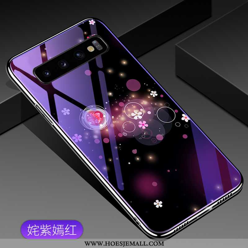 Hoes Samsung Galaxy S10+ Glas Mode Bescherming Hoesje All Inclusive Persoonlijk Purper