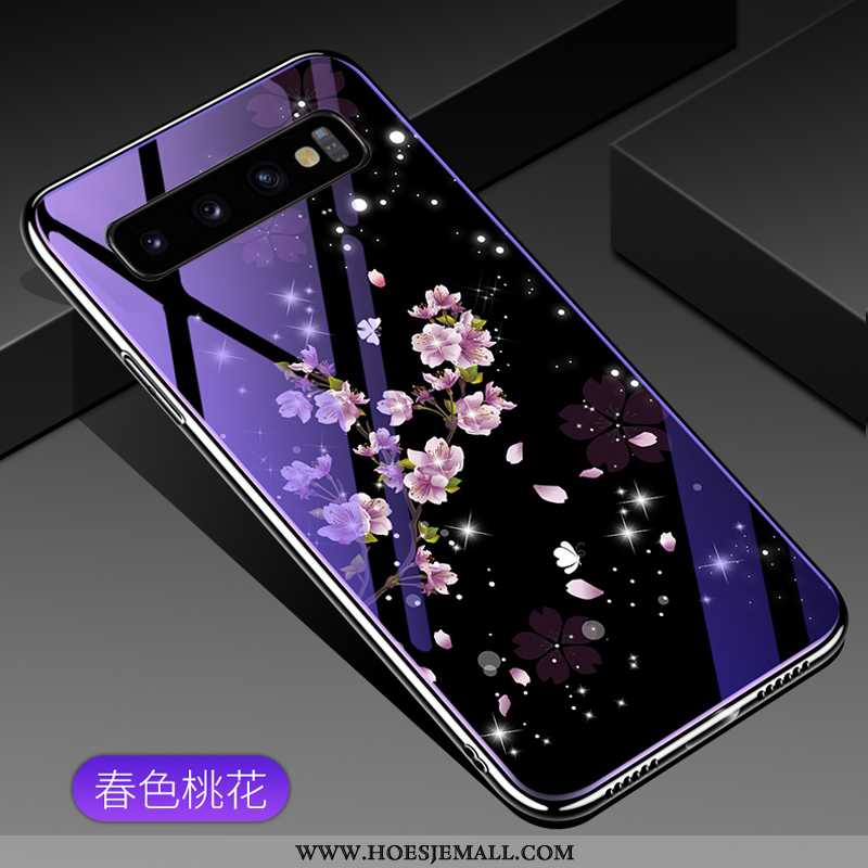 Hoes Samsung Galaxy S10+ Glas Mode Bescherming Hoesje All Inclusive Persoonlijk Purper