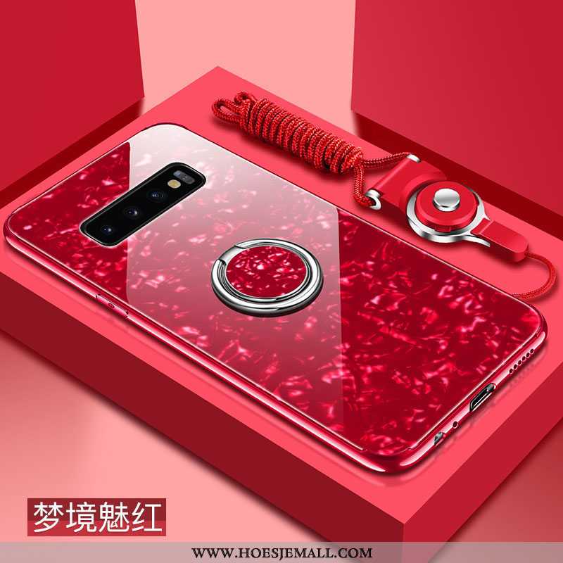 Hoesje Samsung Galaxy S10+ Glas Zacht Ster Bescherming Net Red Zwart Schelp Zwarte