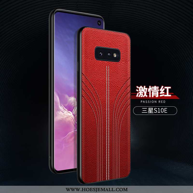 Hoes Samsung Galaxy S10e Super Dun All Inclusive Zacht Leren Hoesje Rood