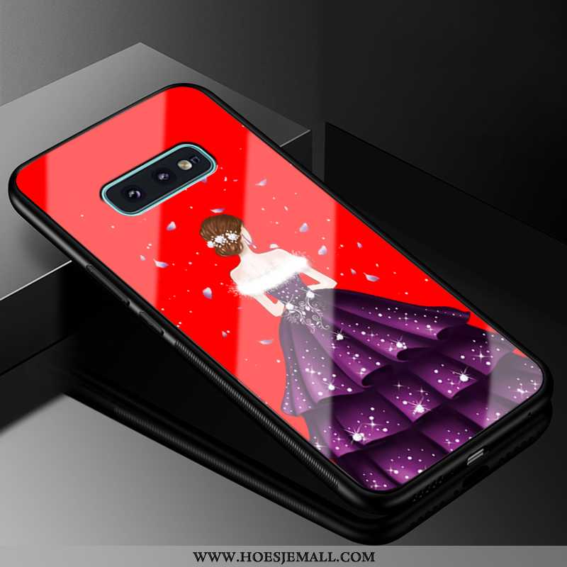 Hoes Samsung Galaxy S10e Bescherming Glas Gazen Ster Hoesje Mode Siliconen Rood