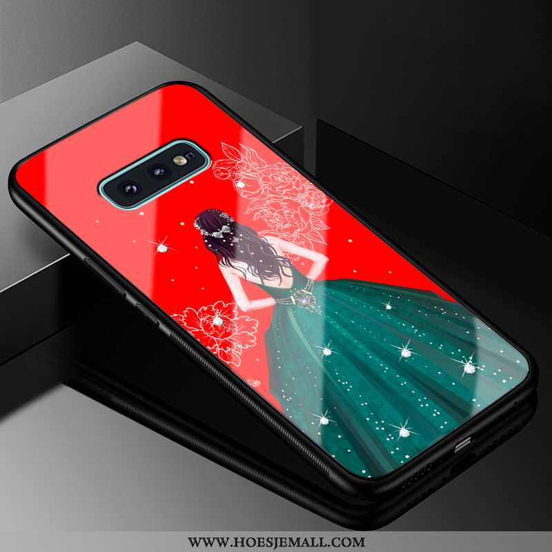 Hoes Samsung Galaxy S10e Bescherming Glas Gazen Ster Hoesje Mode Siliconen Rood