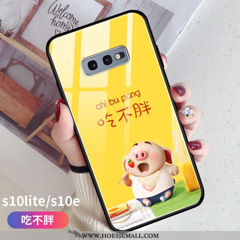 Hoesje Samsung Galaxy S10e Siliconen Bescherming Dun Scheppend Lovers Zacht Geel