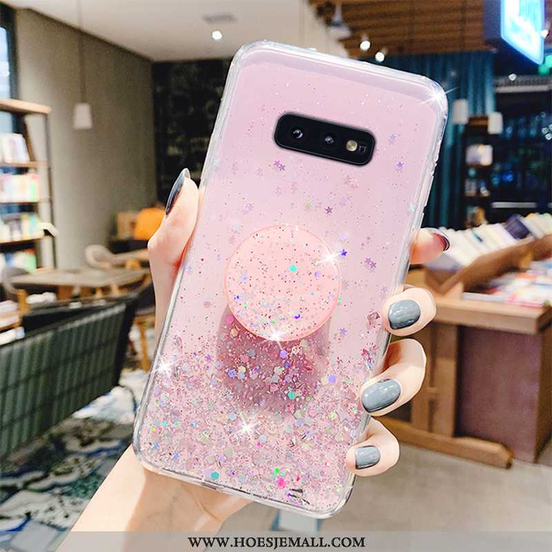 Hoesje Samsung Galaxy S10e Skärmskydd Bescherming Roze Zacht Drijfzand Ster