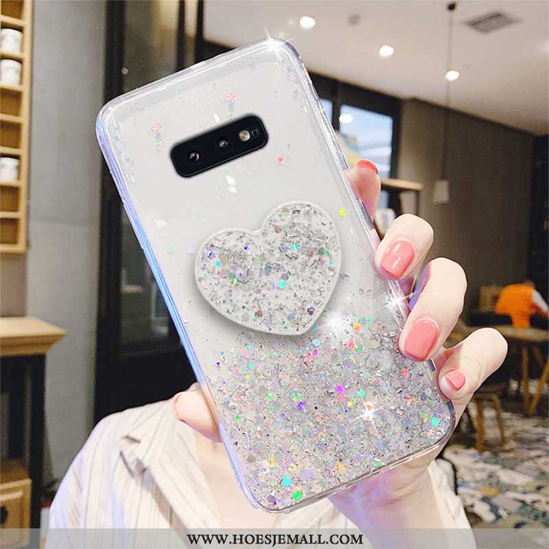 Hoesje Samsung Galaxy S10e Skärmskydd Bescherming Roze Zacht Drijfzand Ster