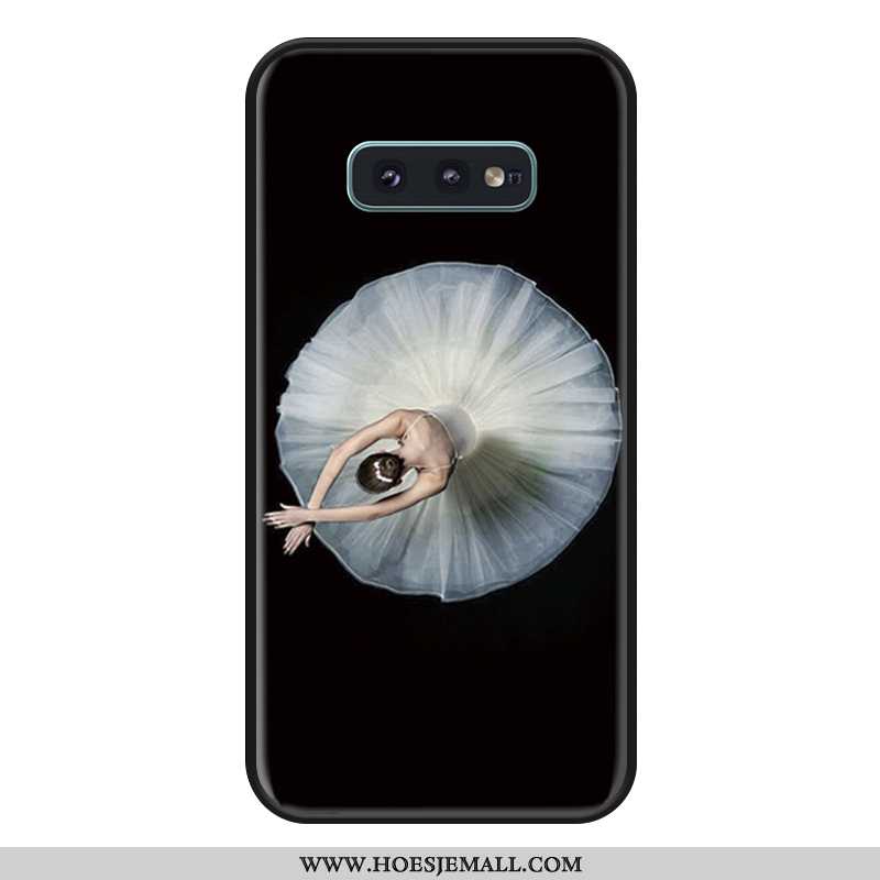 Hoes Samsung Galaxy S10e Siliconen Hanger Hoesje Mobiele Telefoon Anti-fall Ster Zwart Zwarte