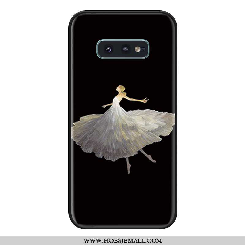 Hoes Samsung Galaxy S10e Siliconen Hanger Hoesje Mobiele Telefoon Anti-fall Ster Zwart Zwarte